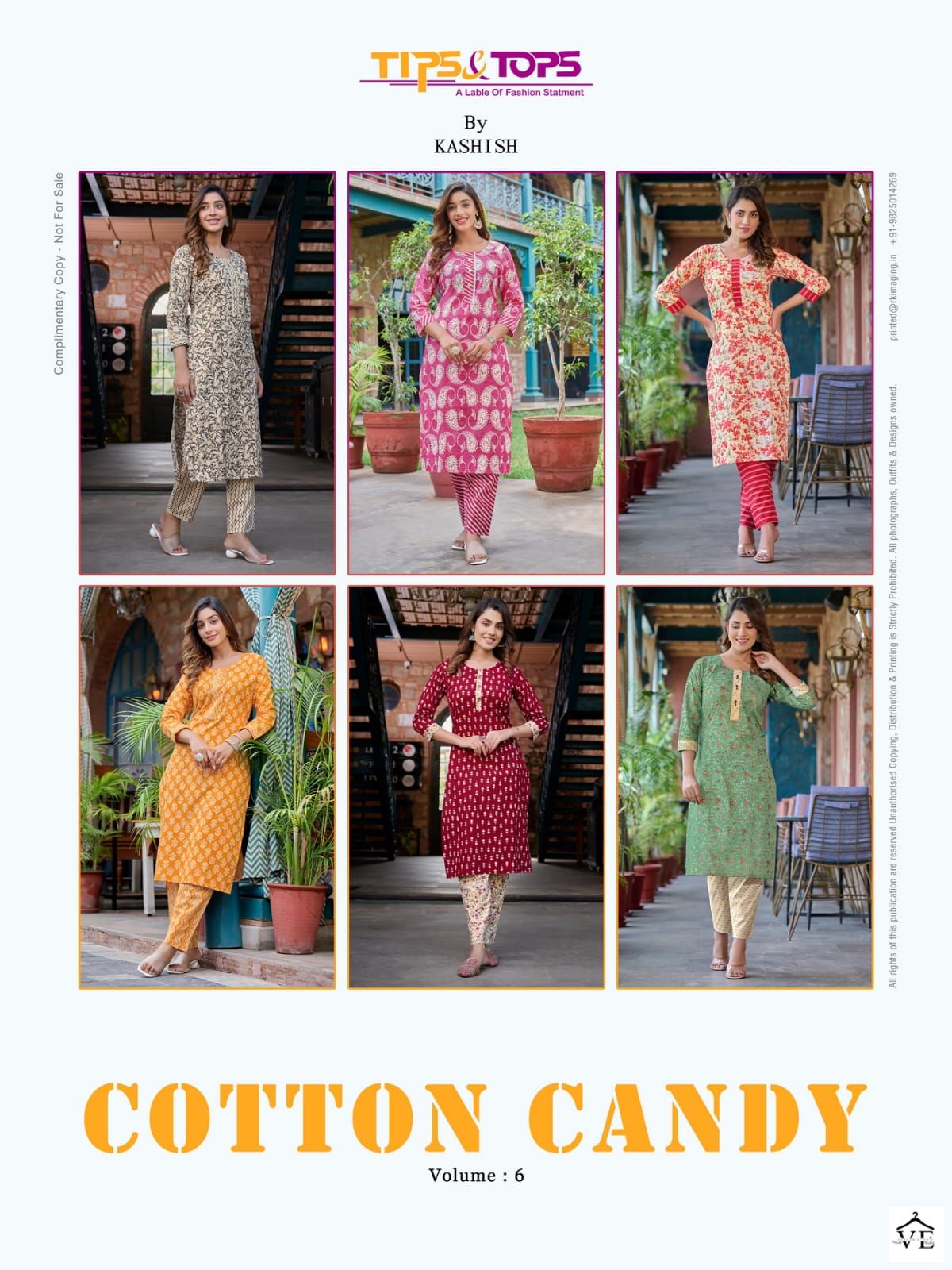 Tips &amp; Tops Cotton Candy Vol 6 Cotton Print  Wholesale Kurtis Catalog — Wholesale Kurtis, MPA wholesale from Surat — view 7