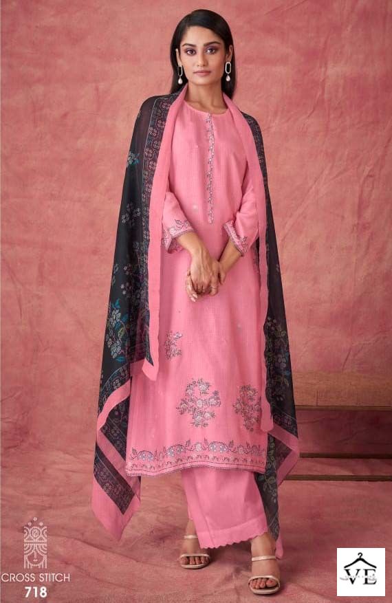 Sarg Cross Stich Muslin Silk Wholesale Designer Salwar Suit Catalog — Wholesale Salwar Suits, MPA wholesale from Surat - Gallery Image 2