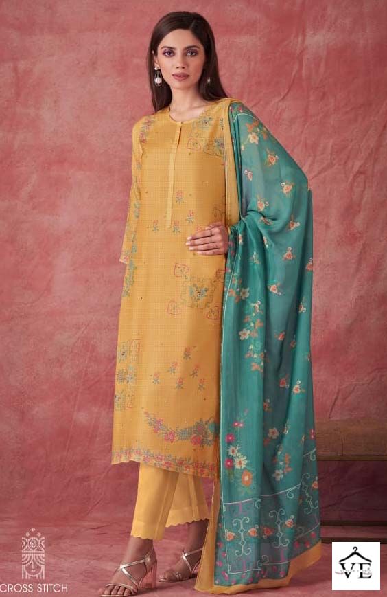 Sarg Cross Stich Muslin Silk Wholesale Designer Salwar Suit Catalog — Wholesale Salwar Suits, MPA wholesale from Surat - Gallery Image 3