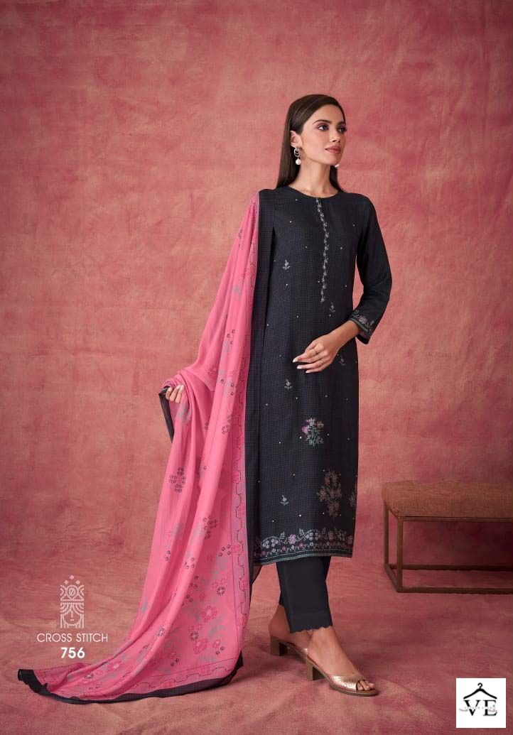 Sarg Cross Stich Muslin Silk Wholesale Designer Salwar Suit Catalog — Wholesale Salwar Suits, MPA wholesale from Surat - Gallery Image 4