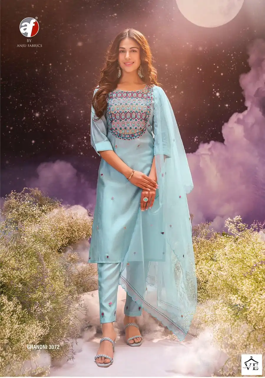 Anju Fabric Chandani Pure Viscose Silk Wholesale Readymade Salwar Suit Catalog — Wholesale Salwar Suits, MPA wholesale from Surat — view 2
