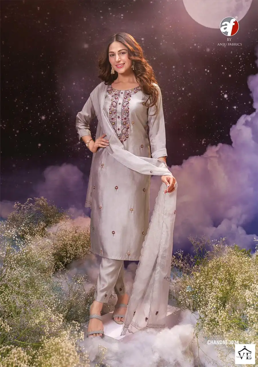 Anju Fabric Chandani Pure Viscose Silk Wholesale Readymade Salwar Suit Catalog — Wholesale Salwar Suits, MPA wholesale from Surat — view 5