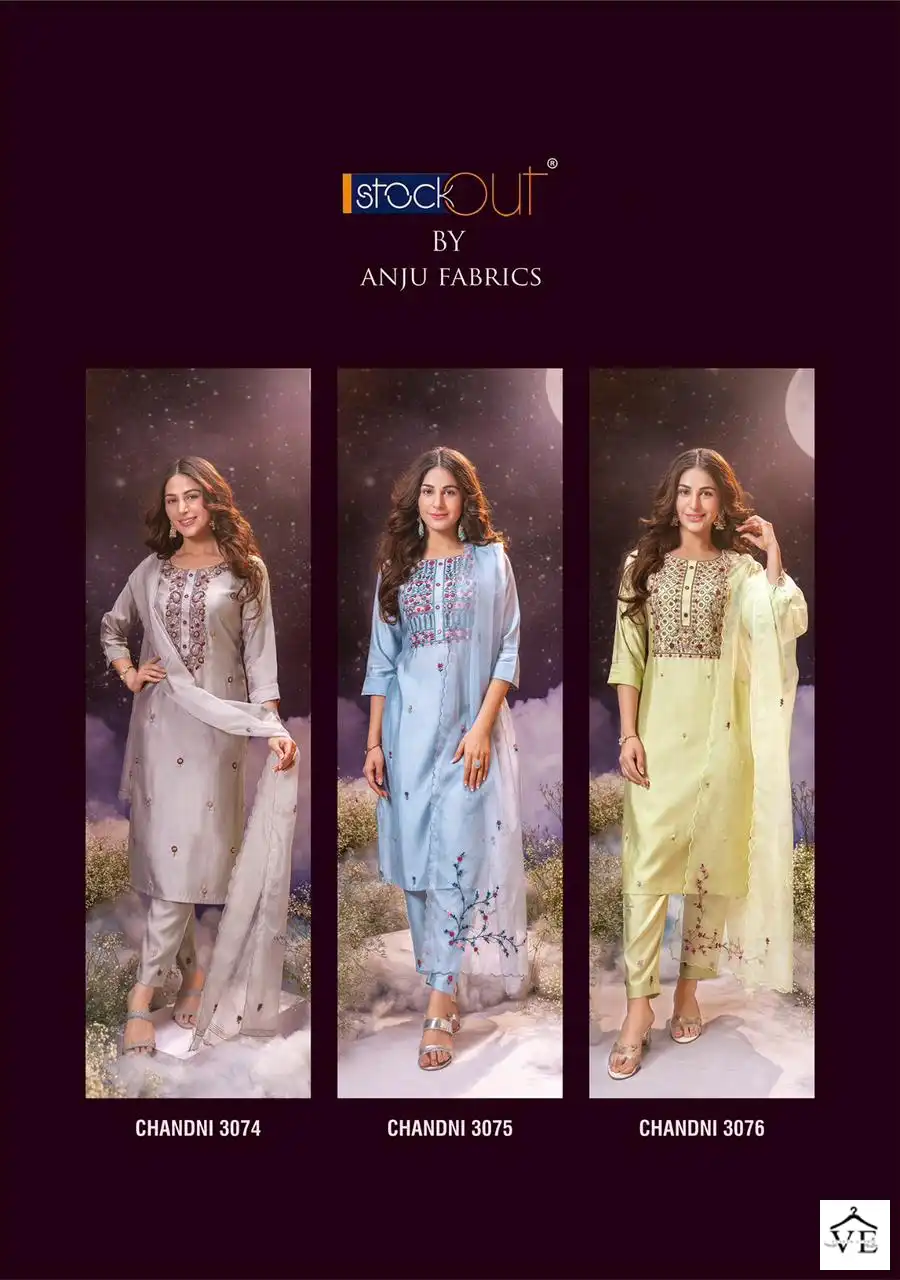 Anju Fabric Chandani Pure Viscose Silk Wholesale Readymade Salwar Suit Catalog — Wholesale Salwar Suits, MPA wholesale from Surat — view 7