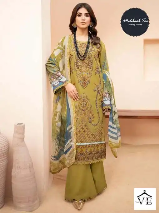 Mehboob Tex Chevron Vol 2 Cambric Cotton Wholesale Pakistani Suit Catalog — Wholesale Salwar Suits, MPA wholesale from Surat — view 1