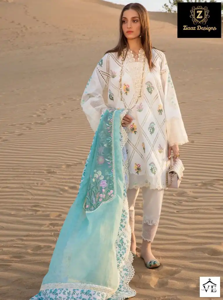 Ziaaz Codes 318 And 319 Cambric Cotton Wholesale Pakistani Salwar Suit Catalog — Wholesale Salwar Suits, MPA wholesale from Surat — view 2