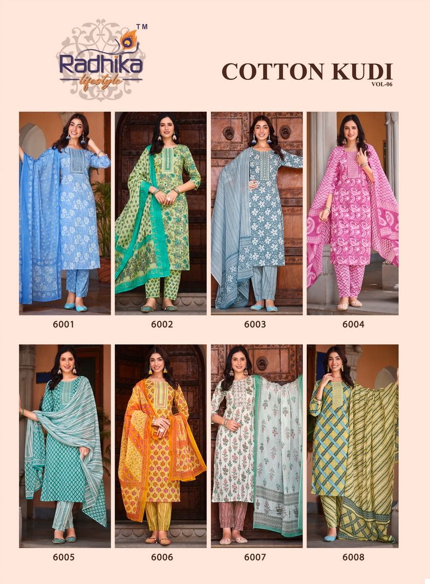 Radhika Lifestyle Cotton Kudi Vol 6 Cotton Wholesale  Salwar Suit Catalog — Wholesale Salwar Suits, MPA wholesale from Surat — view 9