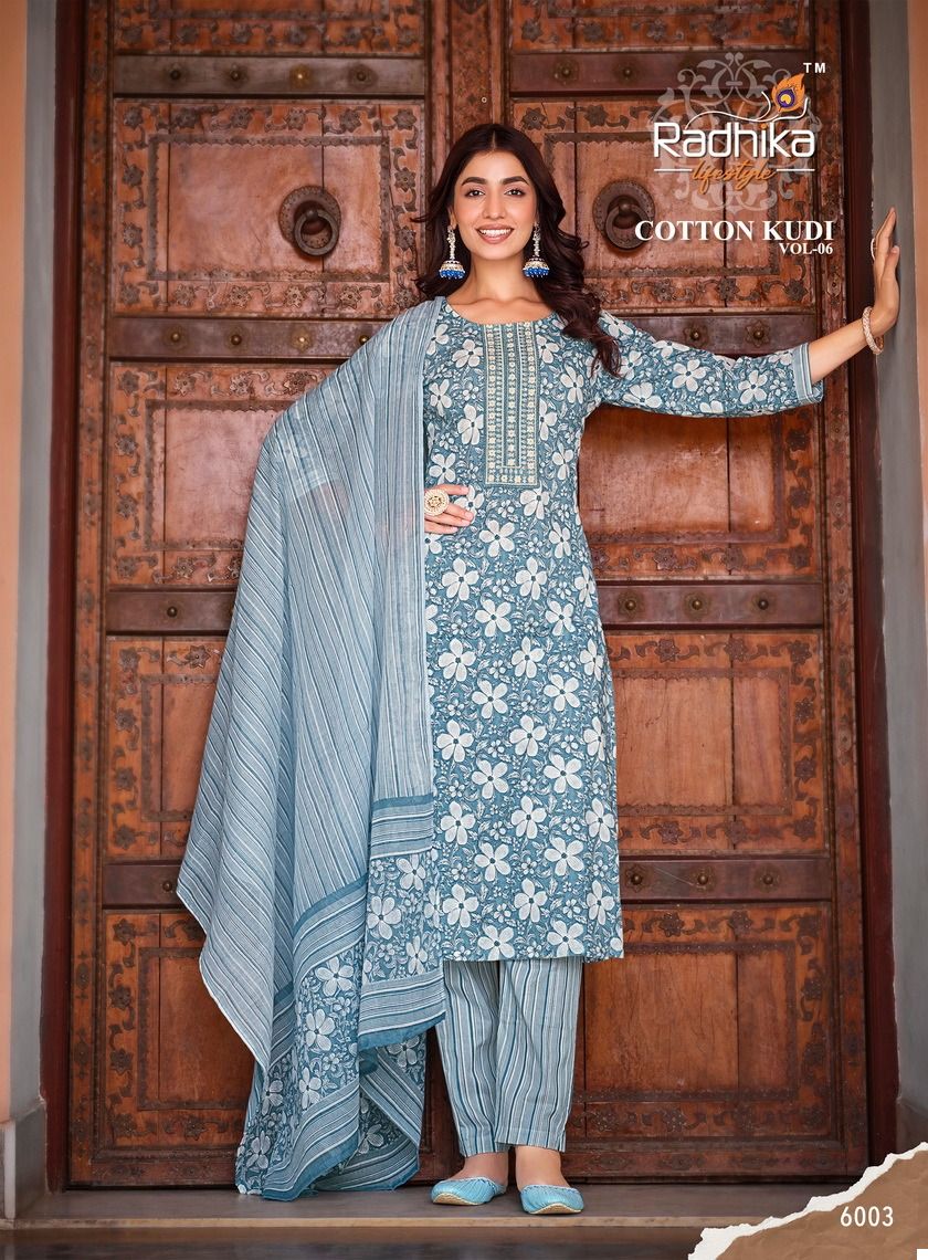 Radhika Lifestyle Cotton Kudi Vol 6 Cotton Wholesale Salwar Suit Catalog — Wholesale Salwar Suits, MPA wholesale from Surat - Gallery Image 4