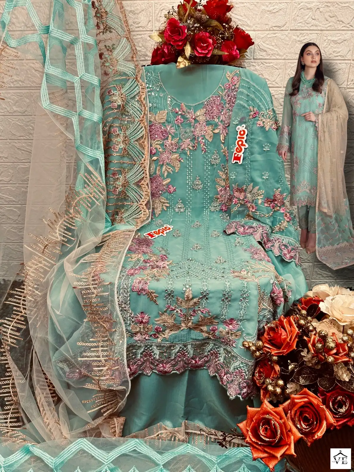 Fepic D-5240 Georgette Wholesale Pakistani Suit Catalog — Wholesale Salwar Suits, MPA wholesale from Surat - Gallery Image 2