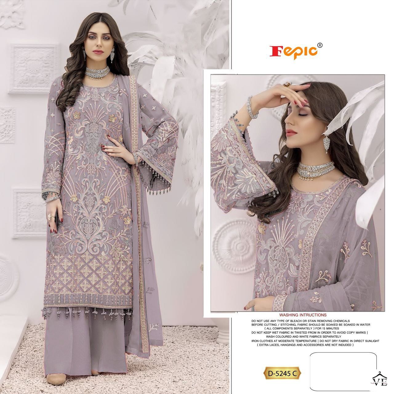 Fepic D 5245 Georgette Wholesale Pakistani Salwar Suit Catalog — Wholesale Salwar Suits, MPA wholesale from Surat - Gallery Image 3