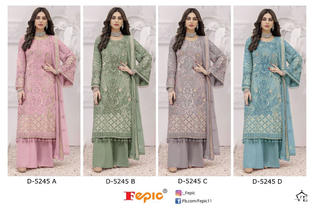 Fepic D 5245 Georgette Wholesale Pakistani Salwar Suit Catalog — Wholesale Salwar Suits, MPA wholesale from Surat — view 5