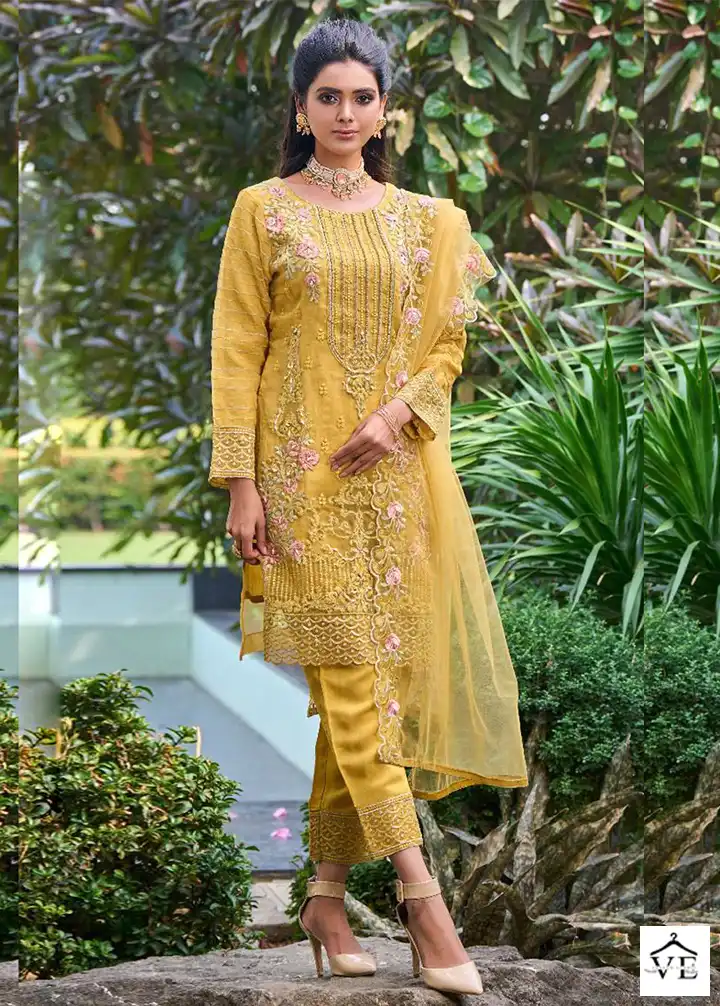 Dinsaa Dno 171 Organza Wholesale Pakistani Suits Catalog — Wholesale Salwar Suits, MPA wholesale from Surat — view 1