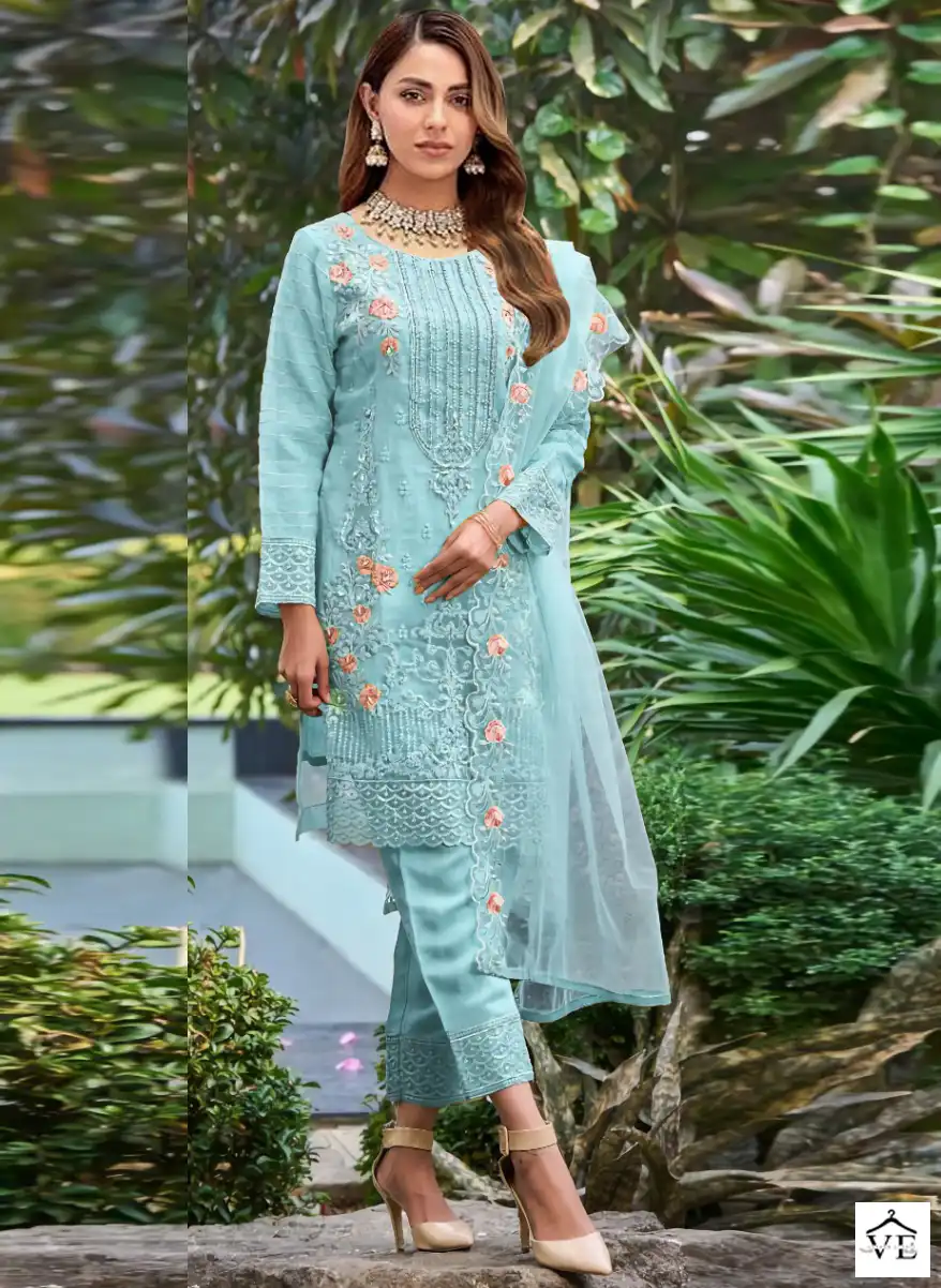 Dinsaa Dno 171 Organza Wholesale Pakistani Suits Catalog — Wholesale Salwar Suits, MPA wholesale from Surat - Gallery Image 4