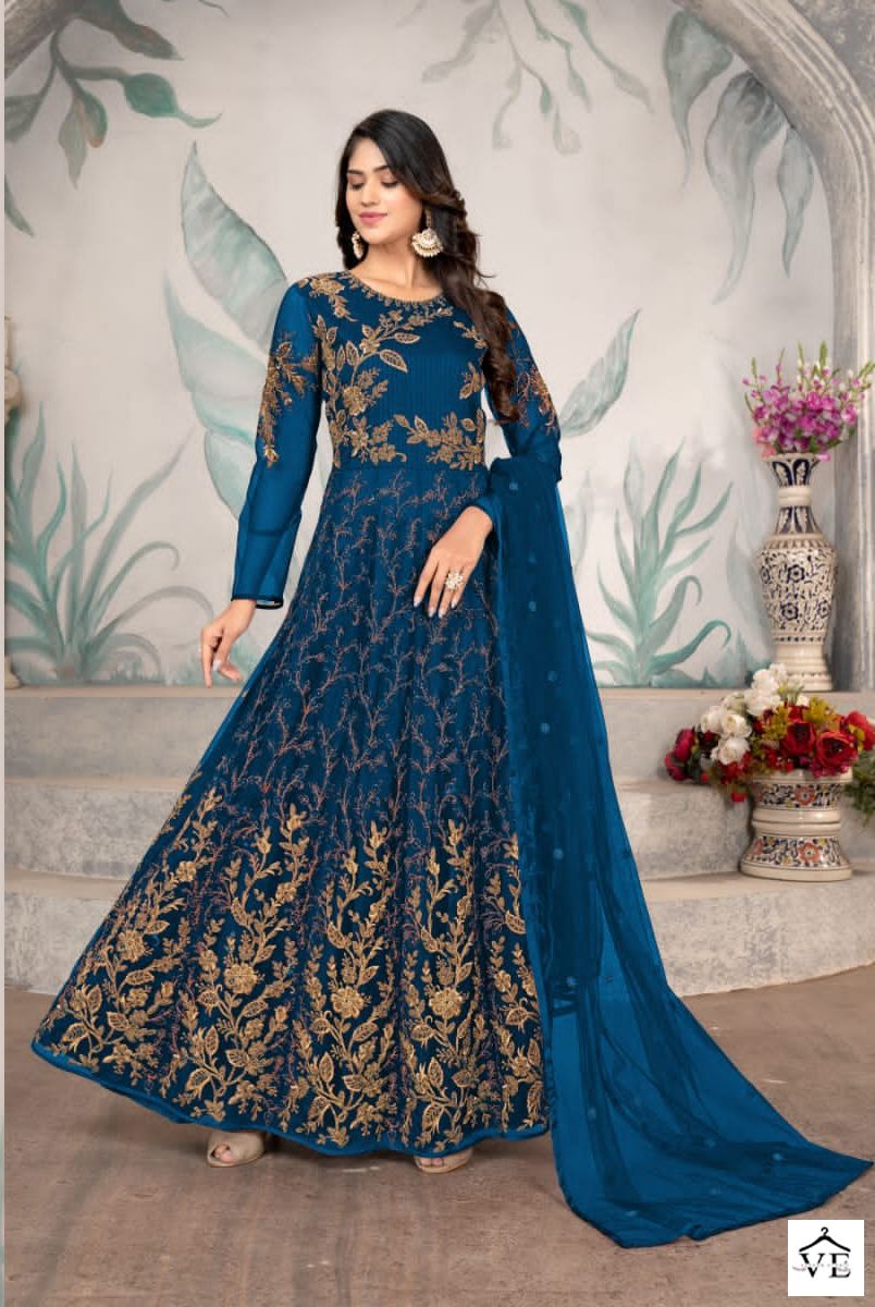 Swagat D No 663 Net Wholesale Designer Salwar Suit Catalog — Wholesale Salwar Suits, MPA wholesale from Surat - Gallery Image 3