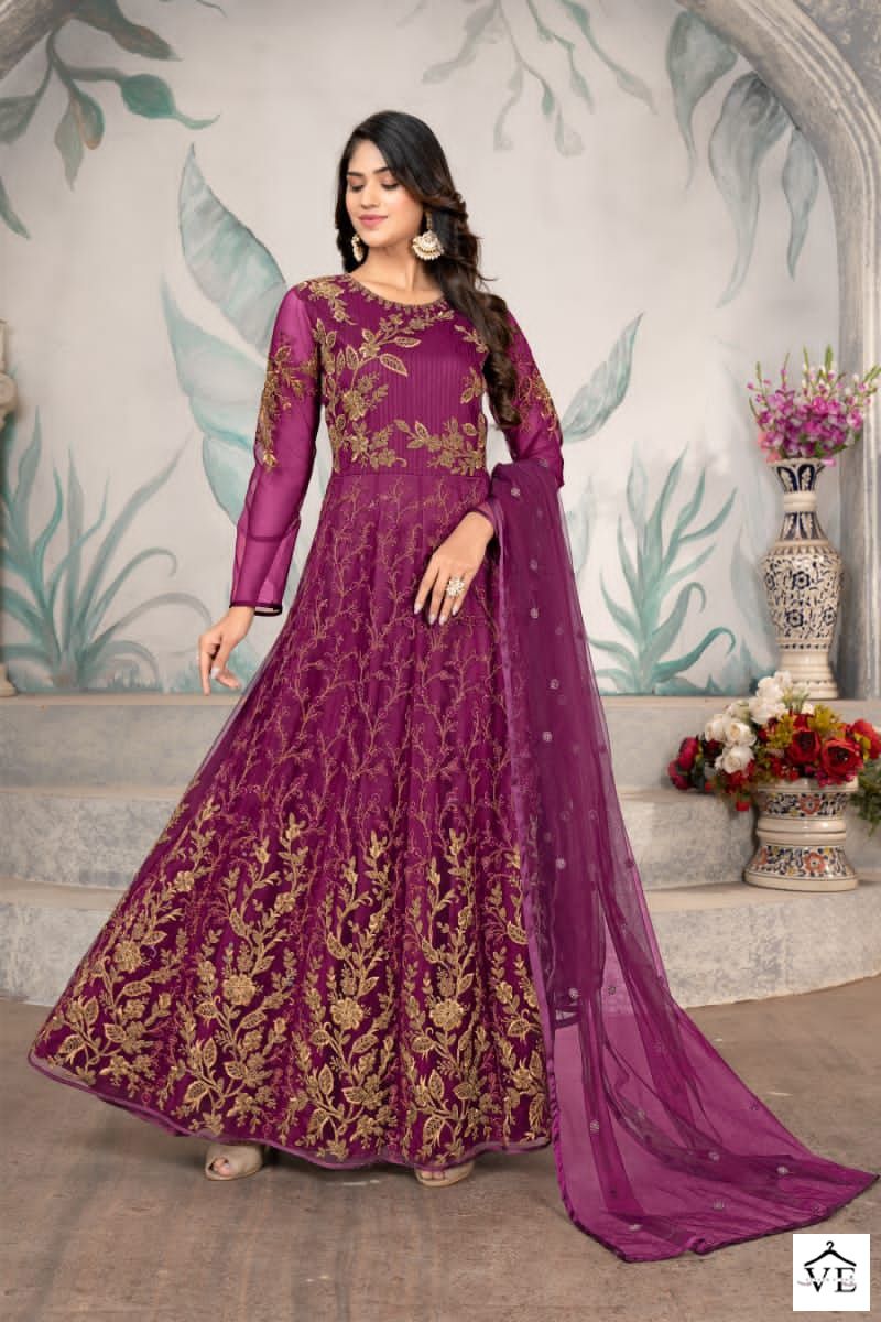 Swagat D No 663 Net Wholesale Designer Salwar Suit Catalog — Wholesale Salwar Suits, MPA wholesale from Surat — view 4