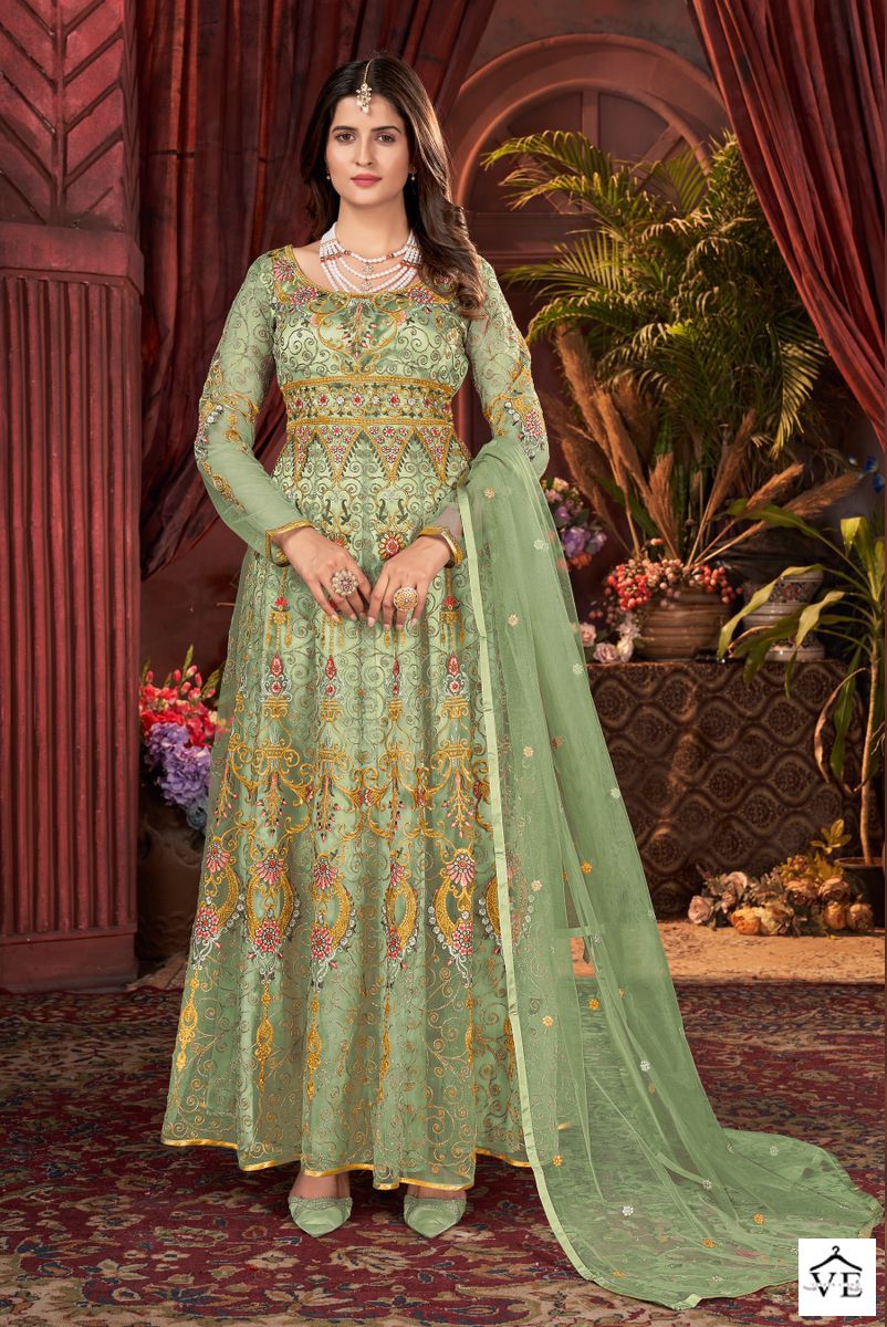 Swagat D No 667 Net Wholesale Designer Salwar Suit Catalog — Wholesale Salwar Suits, MPA wholesale from Surat - Gallery Image 2