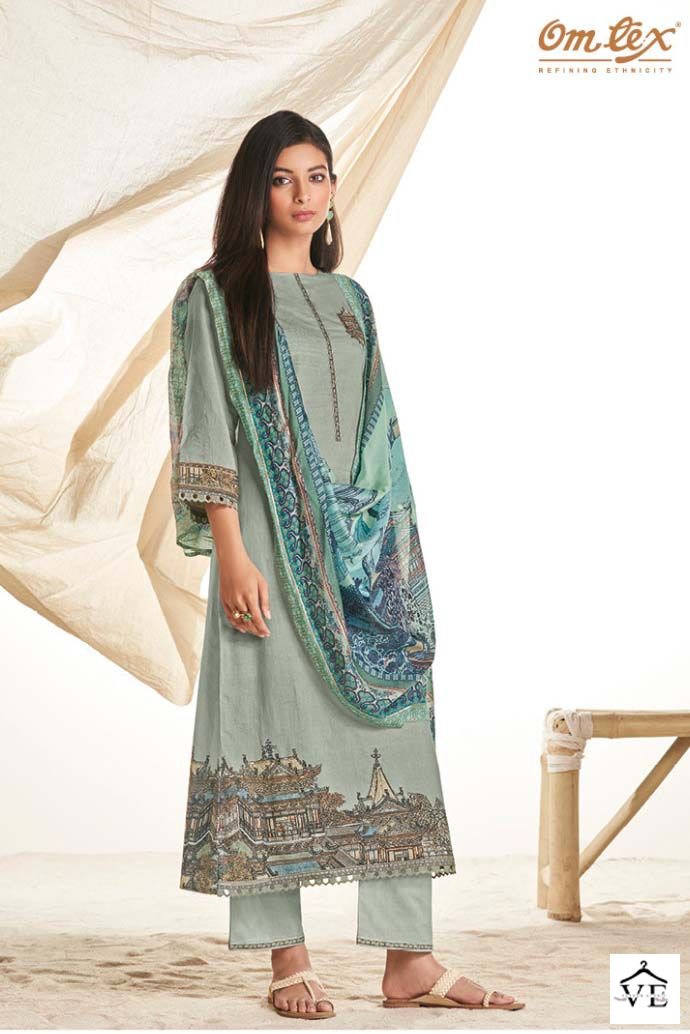 Omtex Dhara Lawn Cotton Wholesale Designer Salwar Suit Catalog — Wholesale Salwar Suits, MPA wholesale from Surat - Gallery Image 3