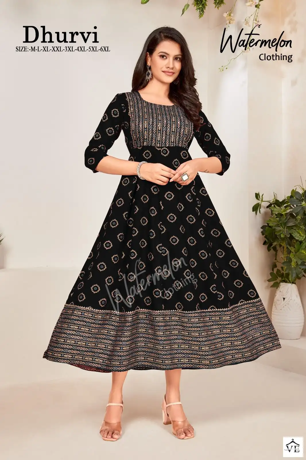 Vardan Ethnic Dhurvi Heavy Rayon Wholesale Long Kurtis Catalog — Wholesale Kurtis, MPA wholesale from Surat - Gallery Image 3