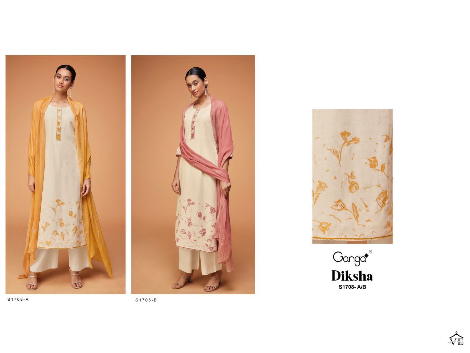 Ganga Diksha 1708 Premium Woven Linen Wholesale Designer Salwar Suit Catalog — Wholesale Salwar Suits, MPA wholesale from Surat — view 3