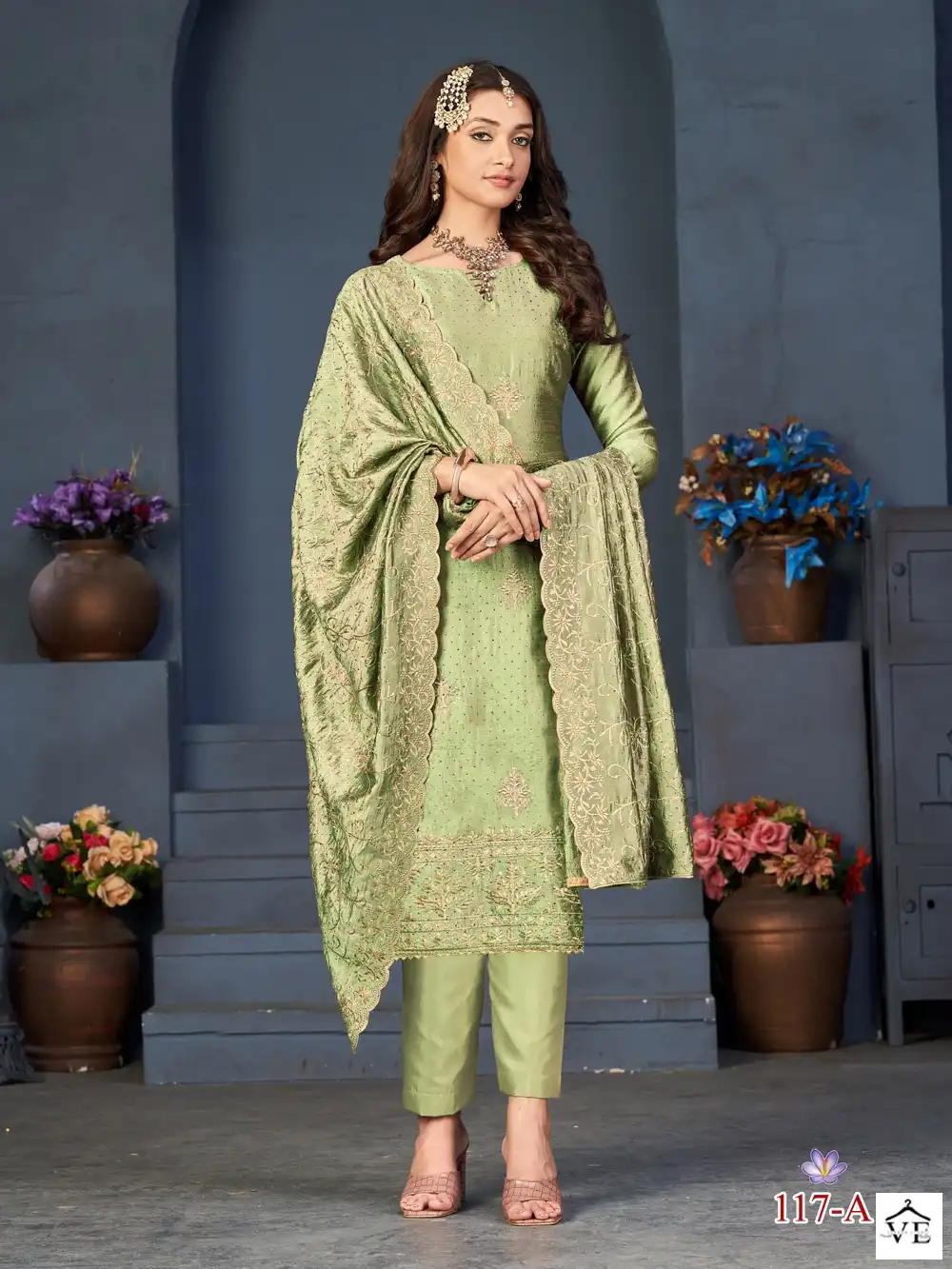 Vardan Ethnic Dista Blooming Vichitra Wholesale Designer Salwar Suit Catalog — Wholesale Salwar Suits, MPA wholesale from Surat - Gallery Image 2