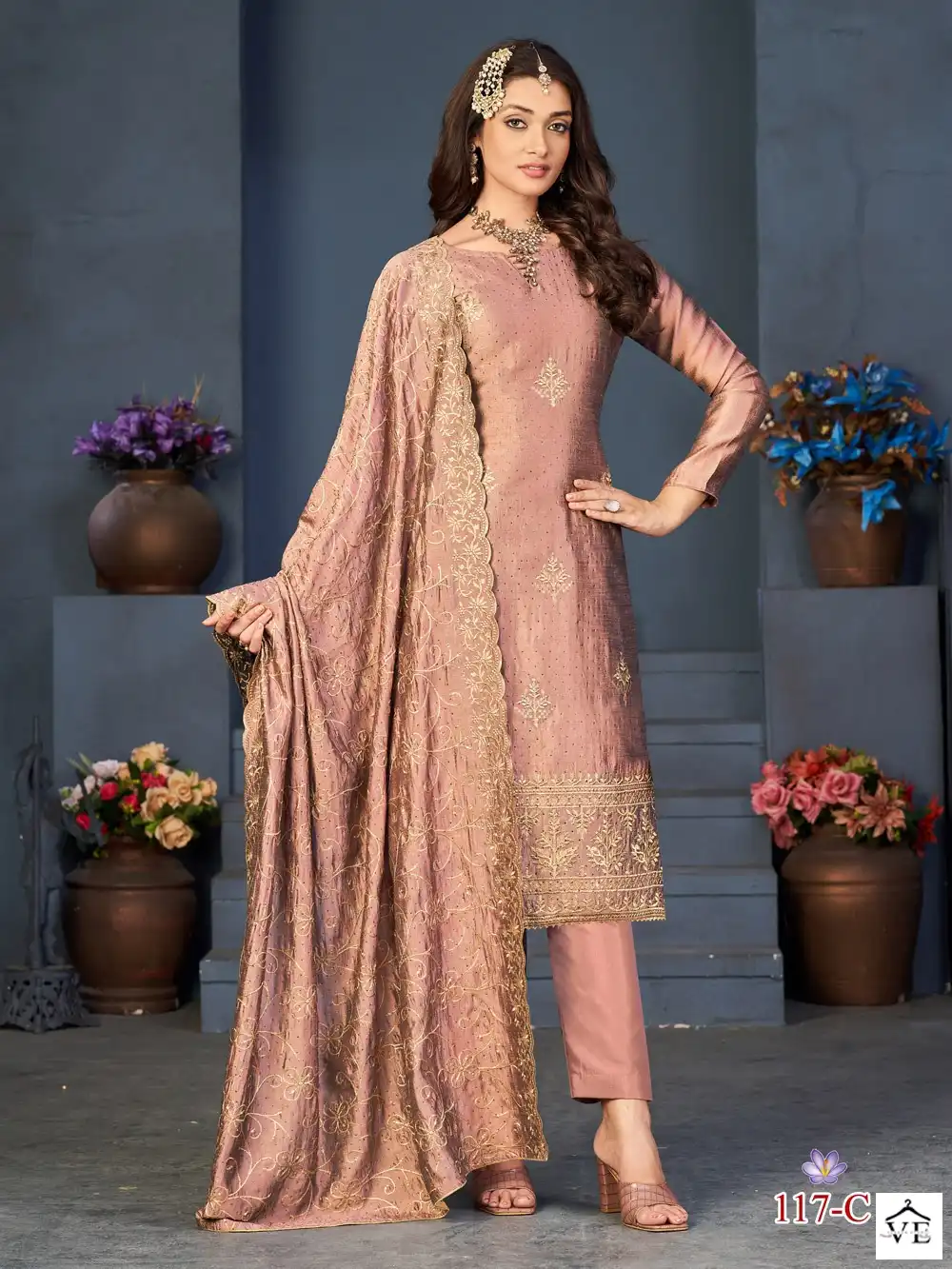 Vardan Ethnic Dista Blooming Vichitra Wholesale Designer Salwar Suit Catalog — Wholesale Salwar Suits, MPA wholesale from Surat - Gallery Image 3