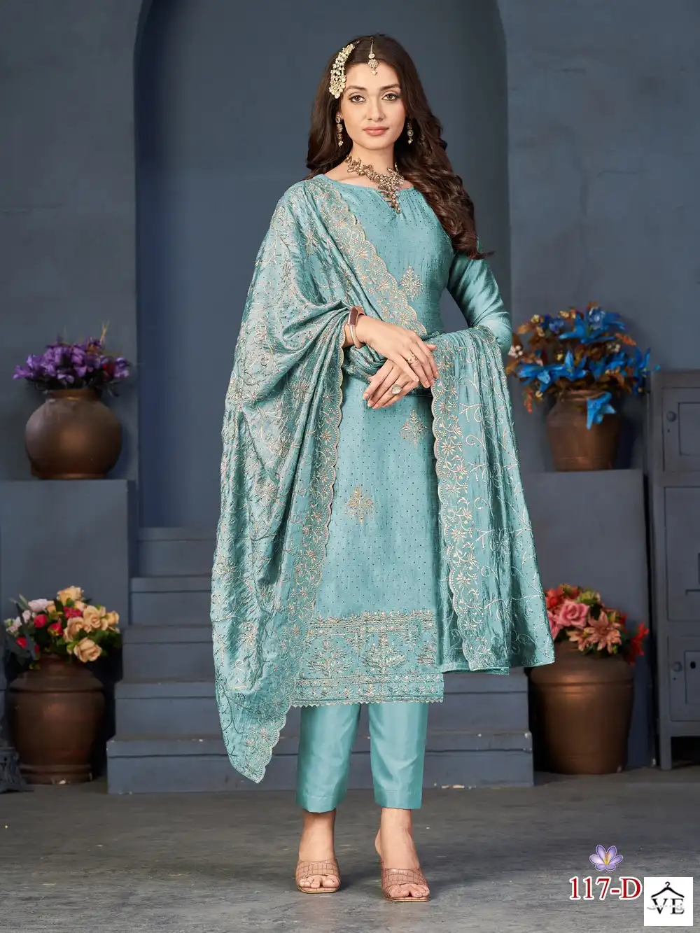 Vardan Ethnic Dista Blooming Vichitra Wholesale Designer Salwar Suit Catalog — Wholesale Salwar Suits, MPA wholesale from Surat - Gallery Image 4