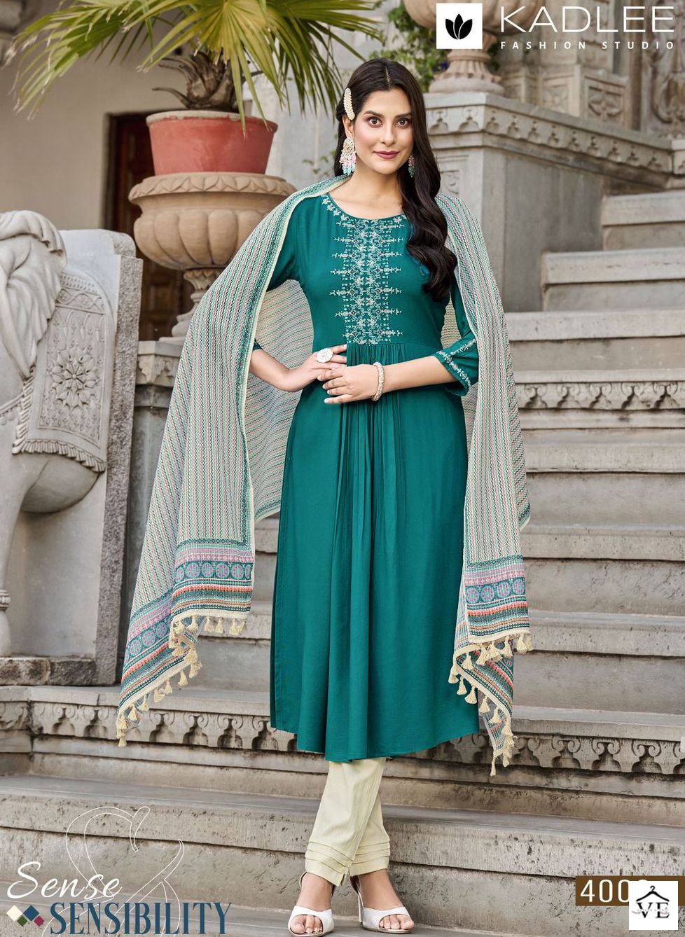 Kadlee Diva Rayon Weaving Wholesale Readymade Salwar Suit Catalog — Wholesale Salwar Suits, Kadlee Fashion Studio wholesale from Surat — view 5