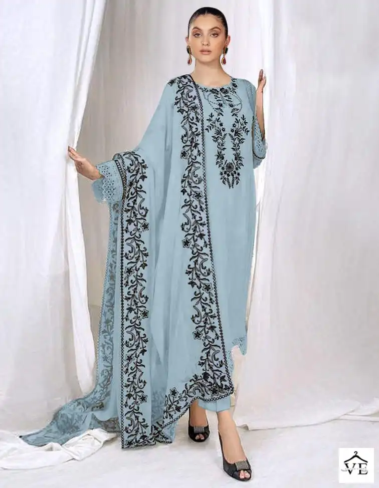 Vardan Ethnic D.No-117 Pure Georgette Wholesale Readymade Pakistani Suit Catalog — Wholesale Salwar Suits, MPA wholesale from Surat — view 1