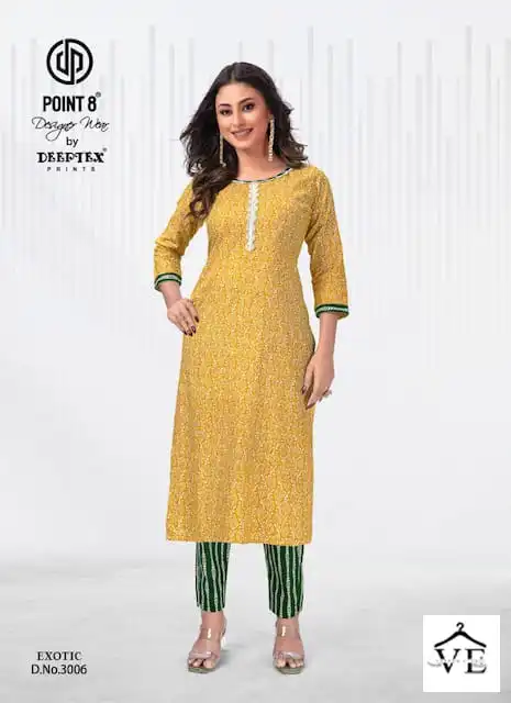 Deeptex Exotic Vol 3 Pure Cotton Wholesale Kurti With Pant Catalog — Wholesale Kurtis, Deeptex wholesale from Surat — view 2