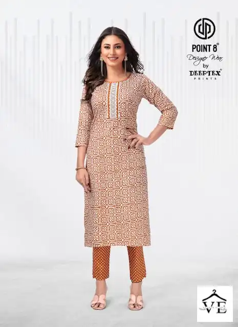 Deeptex Exotic Vol 3 Pure Cotton Wholesale Kurti With Pant Catalog — Wholesale Kurtis, Deeptex wholesale from Surat — view 3