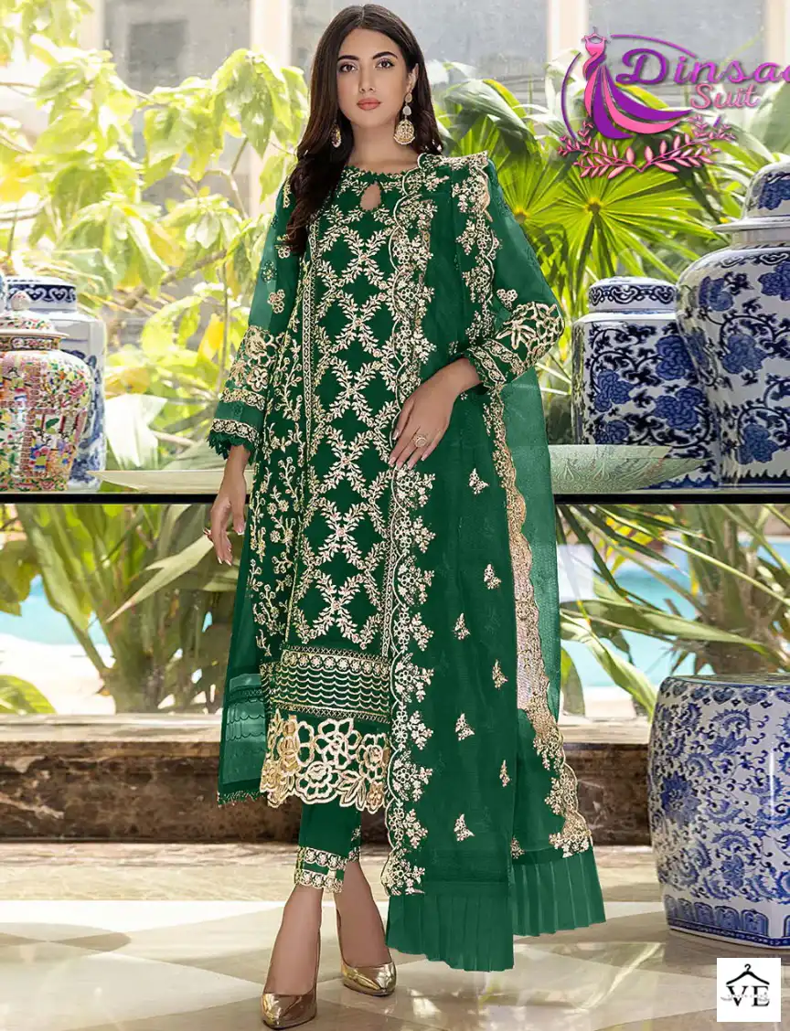 Dinsaa Dno 147 Georgette Wholesale Pakistani Suits Catalog — Wholesale Salwar Suits, MPA wholesale from Surat - Gallery Image 2