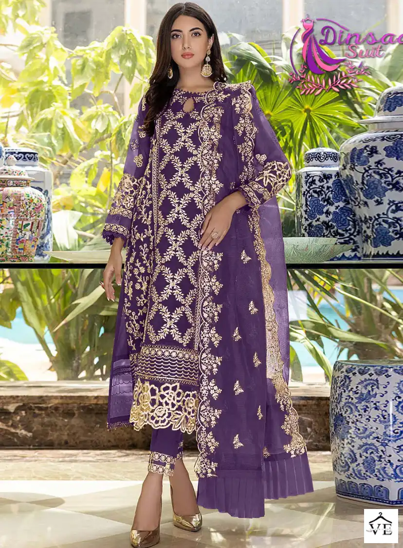 Dinsaa Dno 147 Georgette Wholesale Pakistani Suits Catalog — Wholesale Salwar Suits, MPA wholesale from Surat - Gallery Image 4