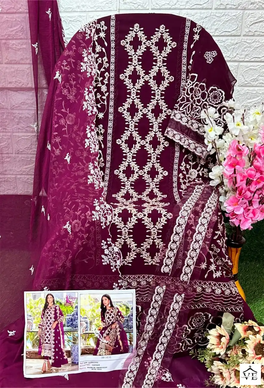 Dinsaa Dno 147 Georgette Wholesale Pakistani Suits Catalog — Wholesale Salwar Suits, MPA wholesale from Surat - Gallery Image 5