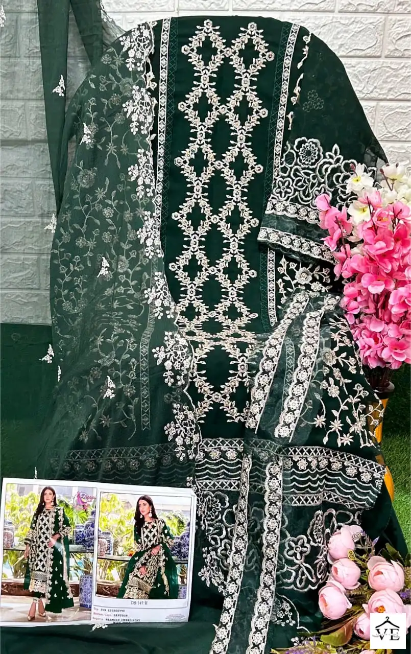 Dinsaa Dno 147 Georgette Wholesale Pakistani Suits Catalog — Wholesale Salwar Suits, MPA wholesale from Surat - Gallery Image 7