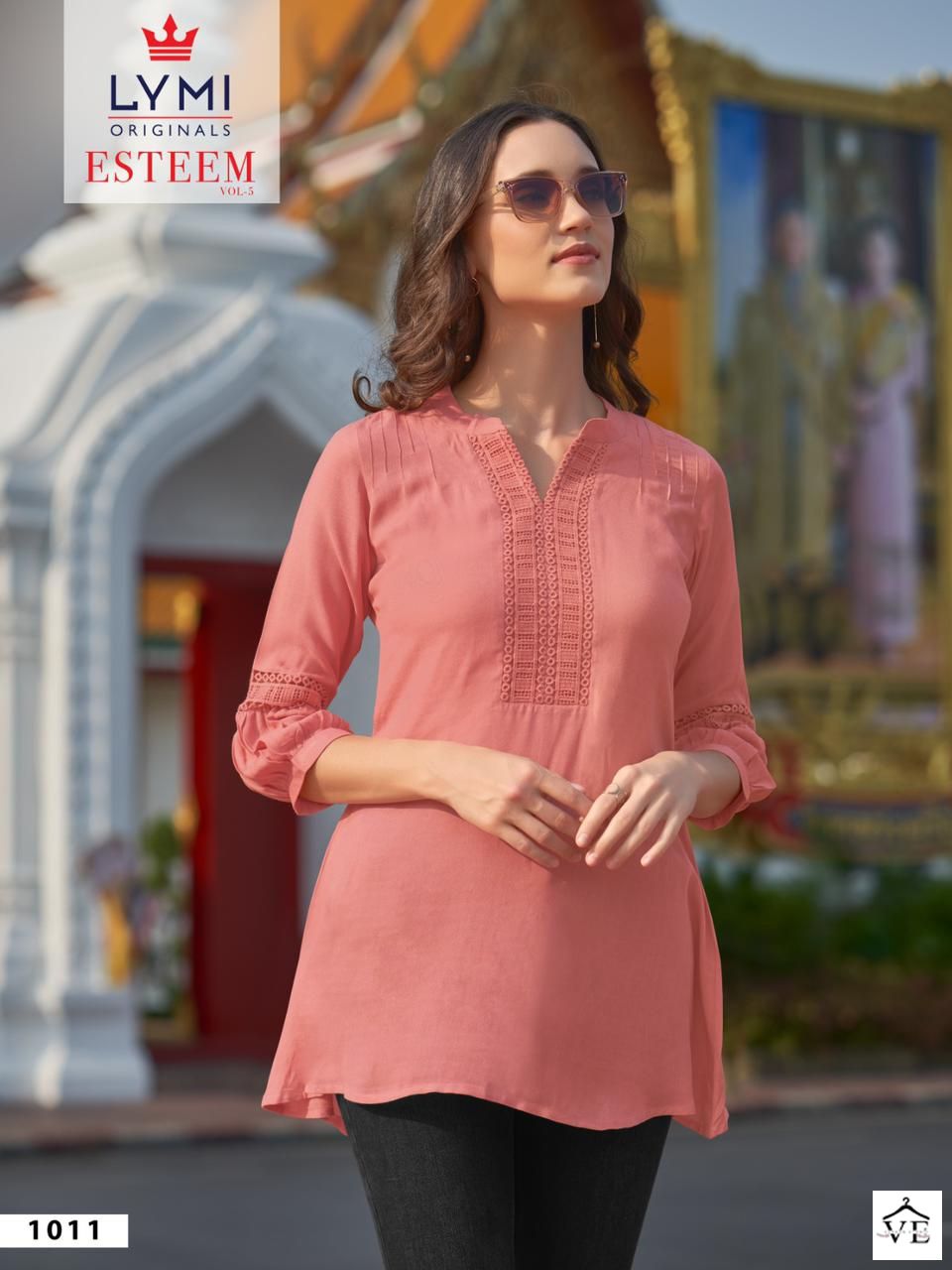 Vardan Ethnic Esteem Vol 5 Airjet Rayon Wholesale Kurtis Catalog — Wholesale Kurtis, MPA wholesale from Surat — view 2