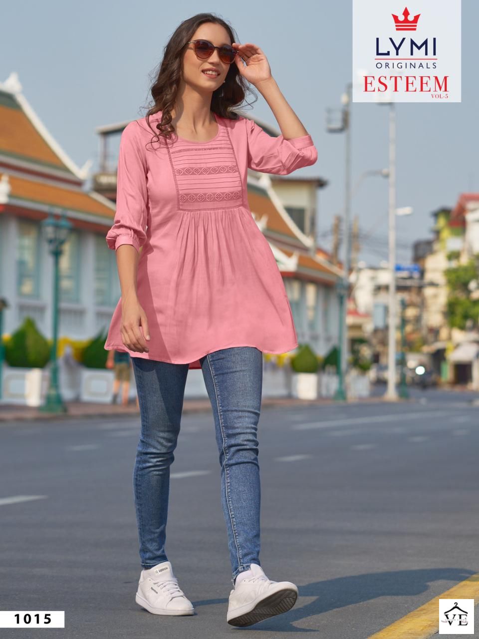 Vardan Ethnic Esteem Vol 5 Airjet Rayon Wholesale Kurtis Catalog — Wholesale Kurtis, MPA wholesale from Surat — view 3