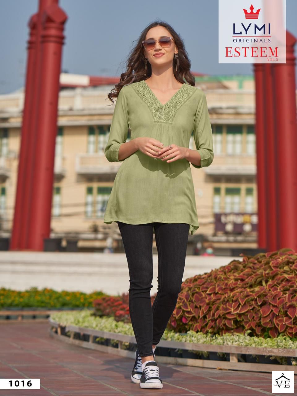 Vardan Ethnic Esteem Vol 5 Airjet Rayon Wholesale Kurtis Catalog — Wholesale Kurtis, MPA wholesale from Surat — view 4