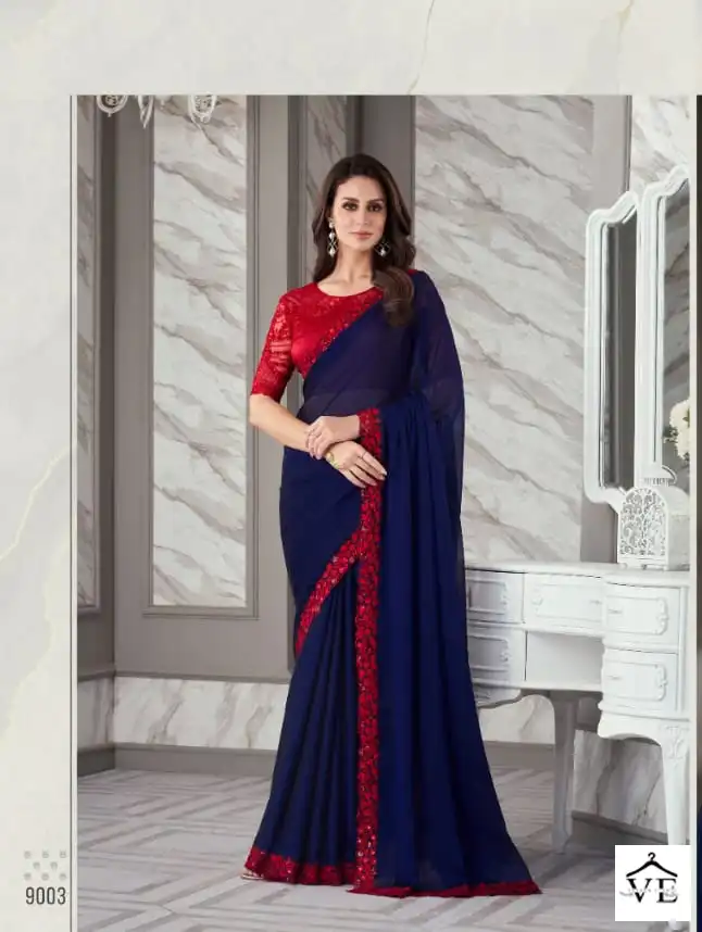 Anmol Exotique Vol-3 Georgette, Silk Wholesale Fancy Saree Catalog — Wholesale Sarees, MPA wholesale from Surat - Gallery Image 13