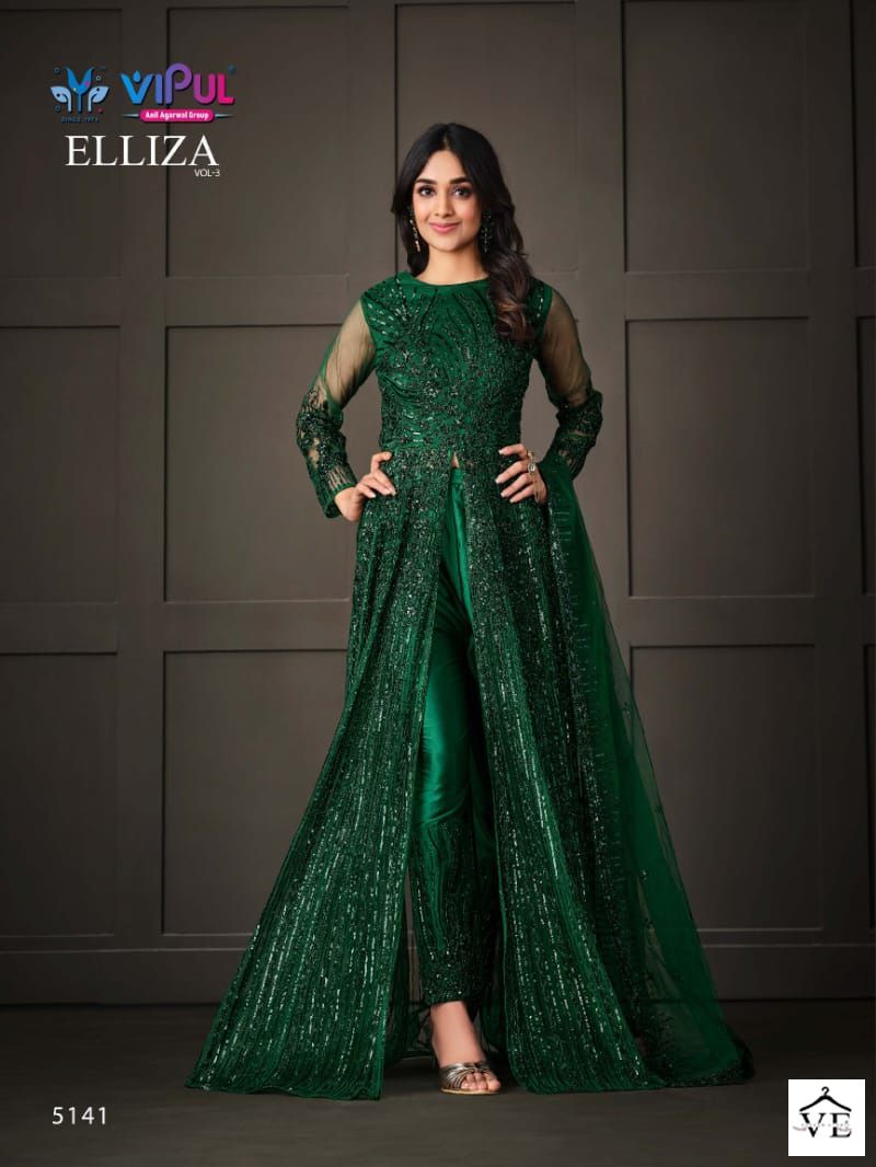 Vipul Elliza Vol 3 Net Wholesale Designer Salwar Suit Catalog — Wholesale Salwar Suits, MPA wholesale from Surat - Gallery Image 2