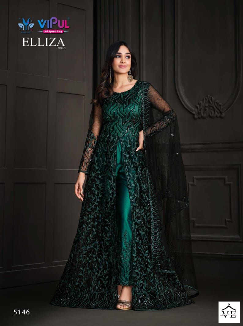 Vipul Elliza Vol 3 Net Wholesale Designer Salwar Suit Catalog — Wholesale Salwar Suits, MPA wholesale from Surat - Gallery Image 11