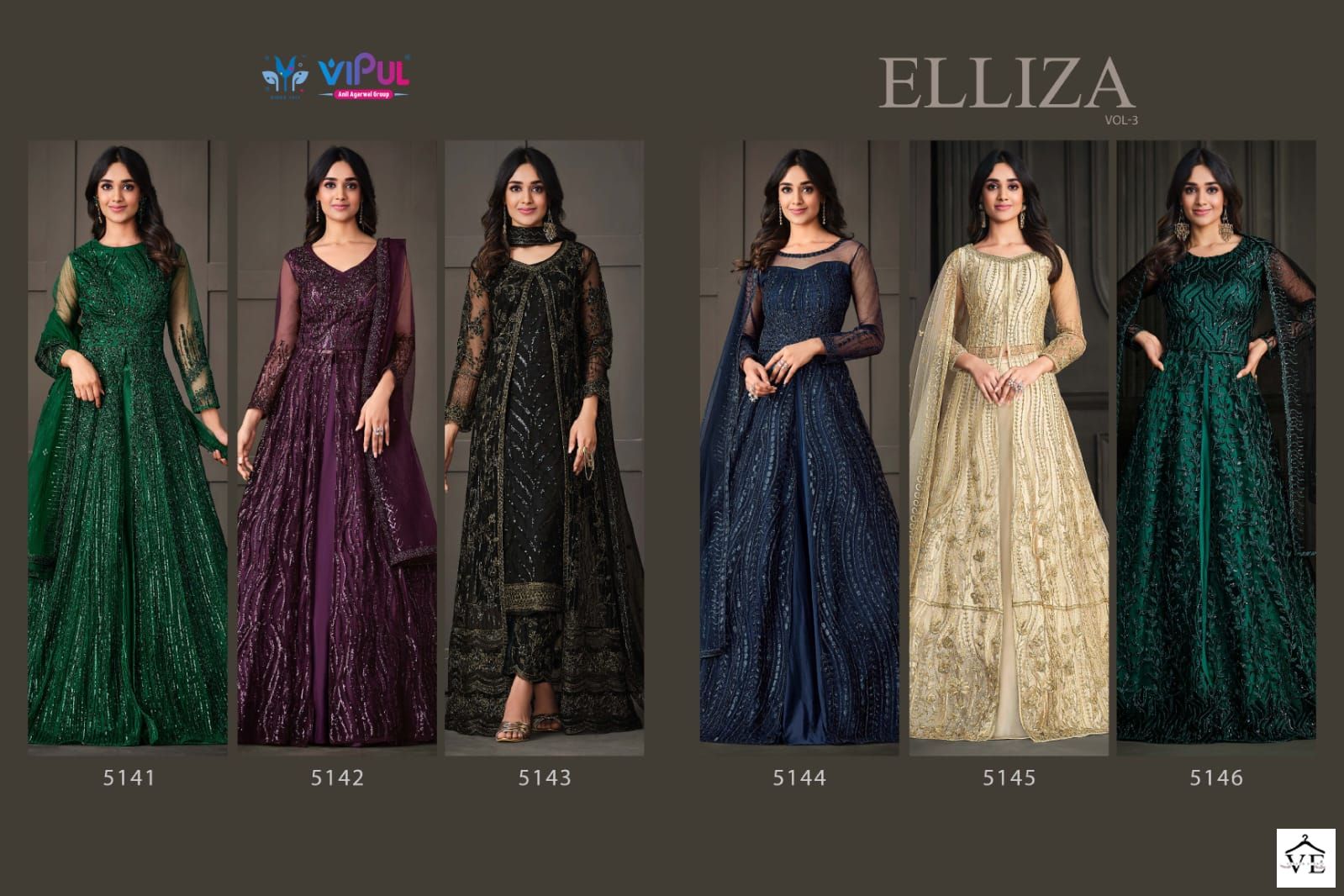 Vipul Elliza Vol 3 Net Wholesale Designer Salwar Suit Catalog — Wholesale Salwar Suits, MPA wholesale from Surat — view 12
