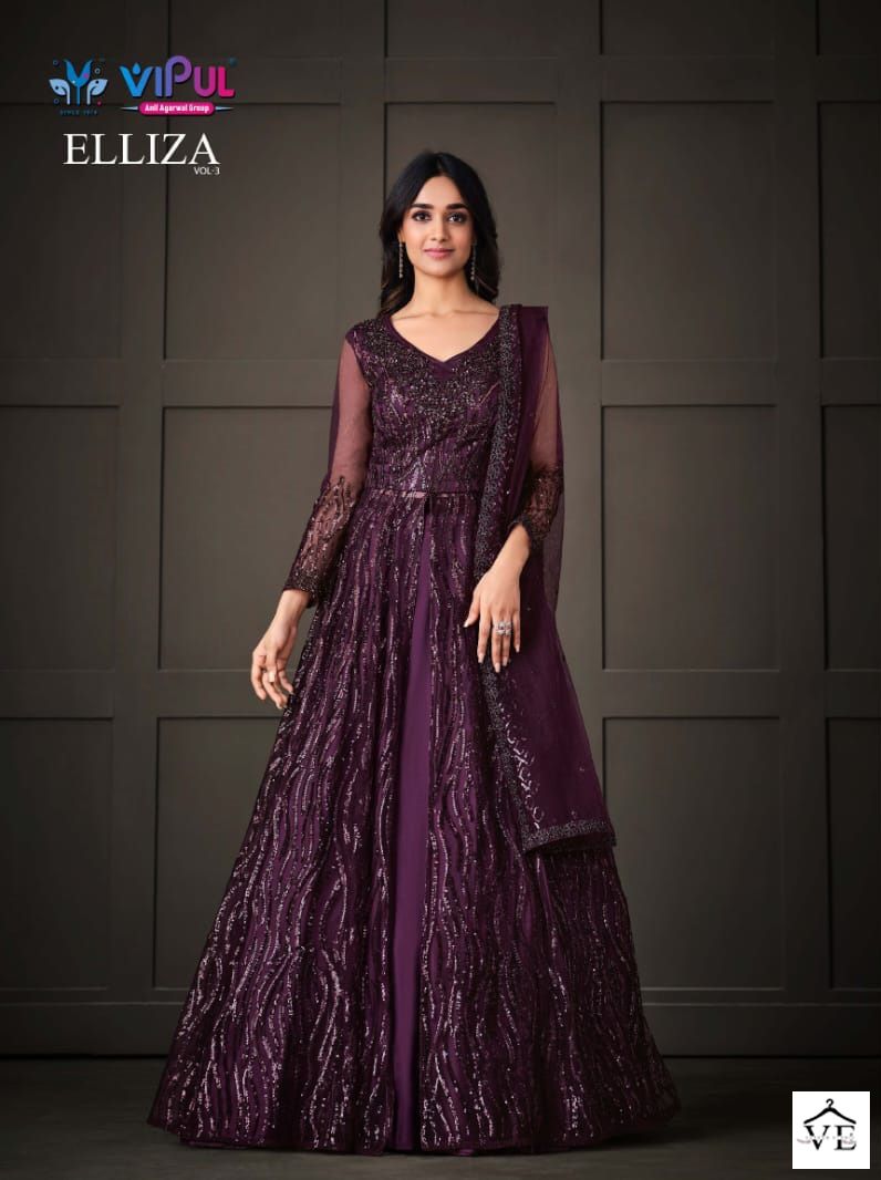 Vipul Elliza Vol 3 Net Wholesale Designer Salwar Suit Catalog — Wholesale Salwar Suits, MPA wholesale from Surat - Gallery Image 4