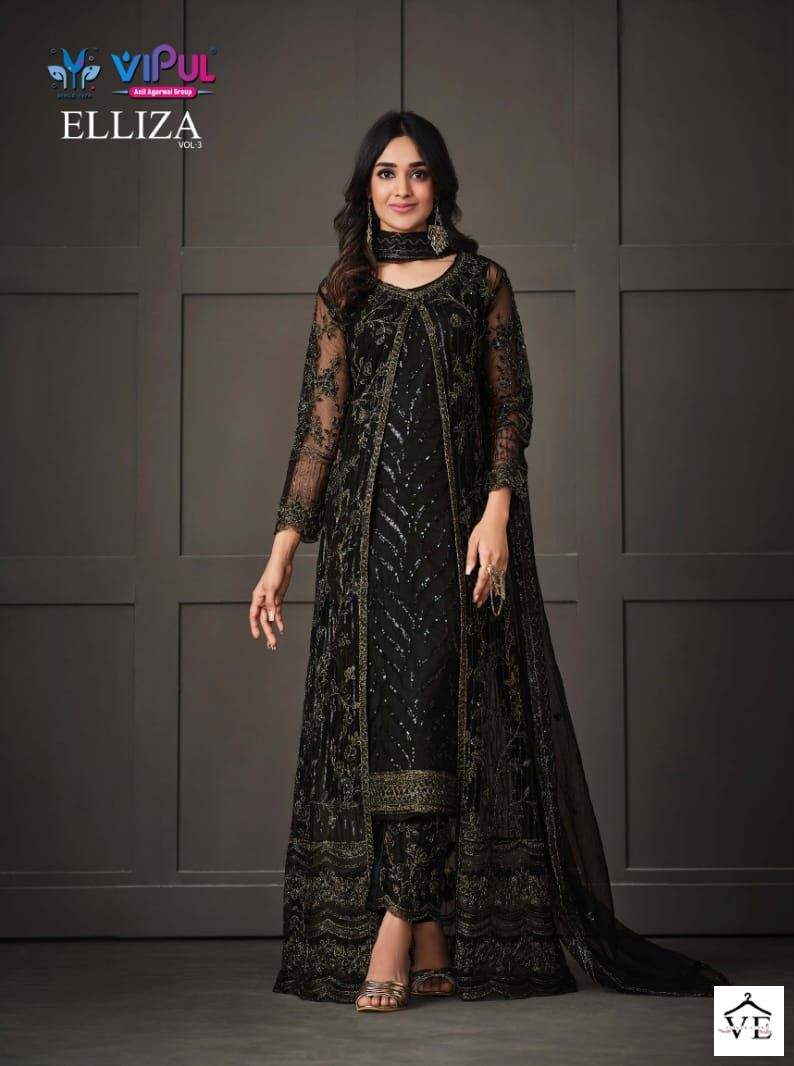 Vipul Elliza Vol 3 Net Wholesale Designer Salwar Suit Catalog — Wholesale Salwar Suits, MPA wholesale from Surat - Gallery Image 5