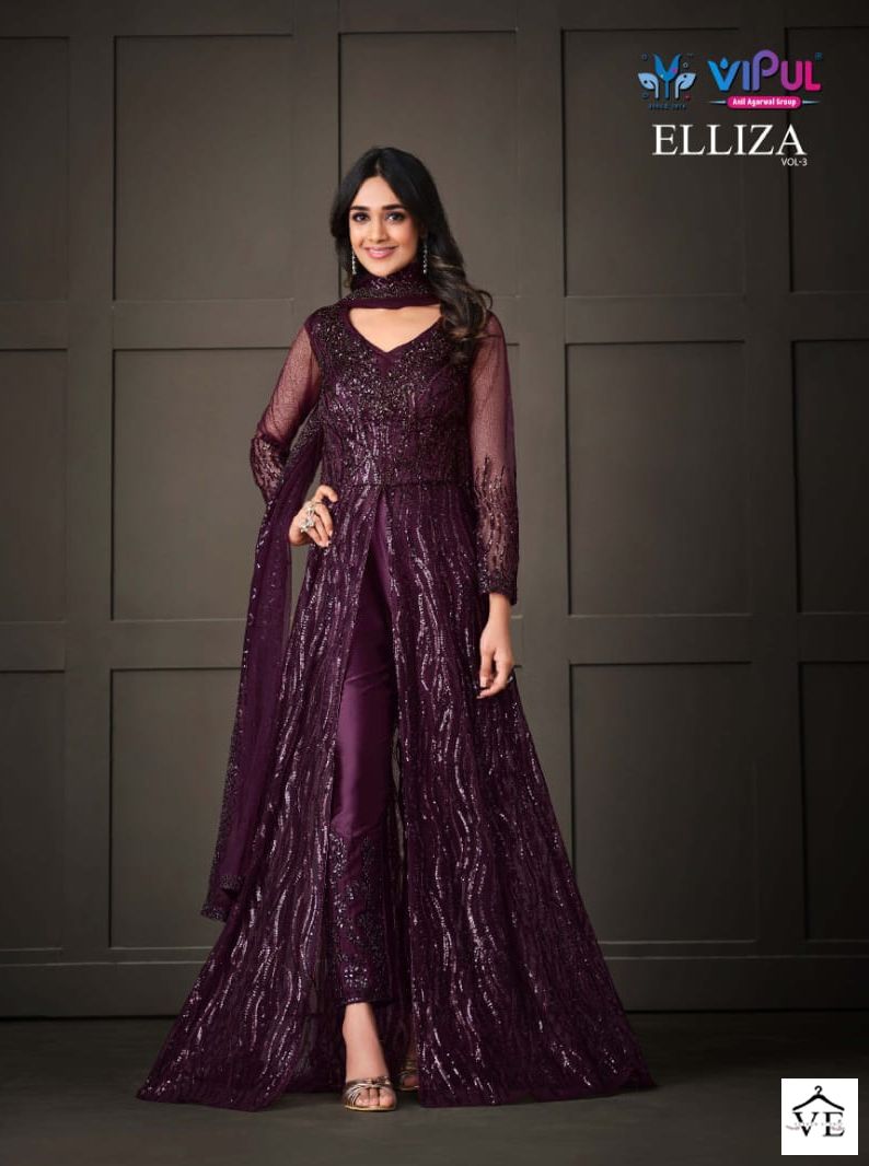 Vipul Elliza Vol 3 Net Wholesale Designer Salwar Suit Catalog — Wholesale Salwar Suits, MPA wholesale from Surat - Gallery Image 6