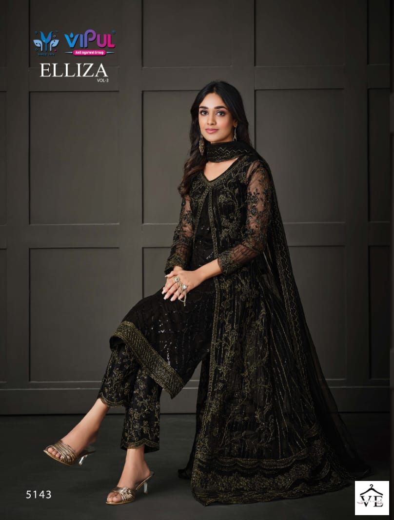 Vipul Elliza Vol 3 Net Wholesale Designer Salwar Suit Catalog — Wholesale Salwar Suits, MPA wholesale from Surat - Gallery Image 7