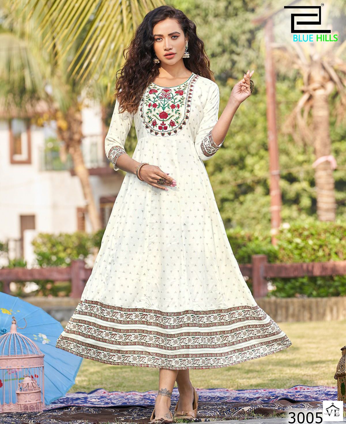 Blue Hills Encounter Vol 3 Rayon Foil Wholesale Kurtis Catalog — Wholesale Kurtis, MPA wholesale from Surat — view 1
