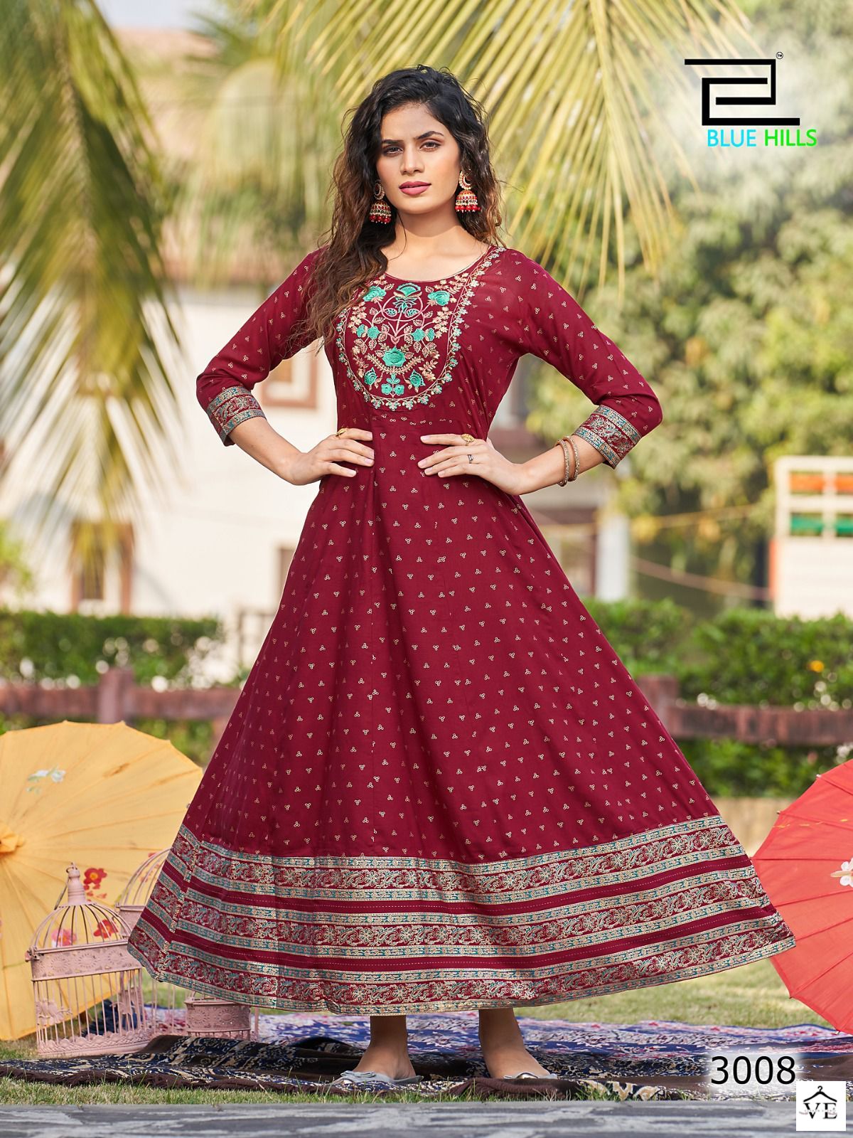 Blue Hills Encounter Vol 3 Rayon Foil Wholesale Kurtis Catalog — Wholesale Kurtis, MPA wholesale from Surat - Gallery Image 4