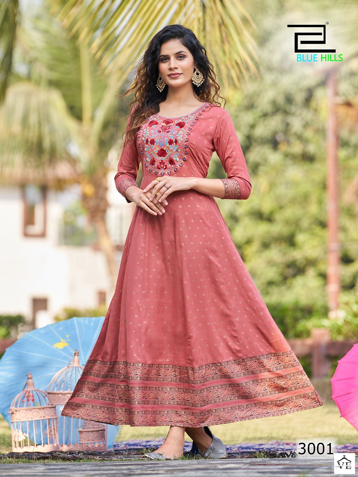 Blue Hills Encounter Vol 3 Rayon Foil Wholesale Kurtis Catalog — Wholesale Kurtis, MPA wholesale from Surat - Gallery Image 5