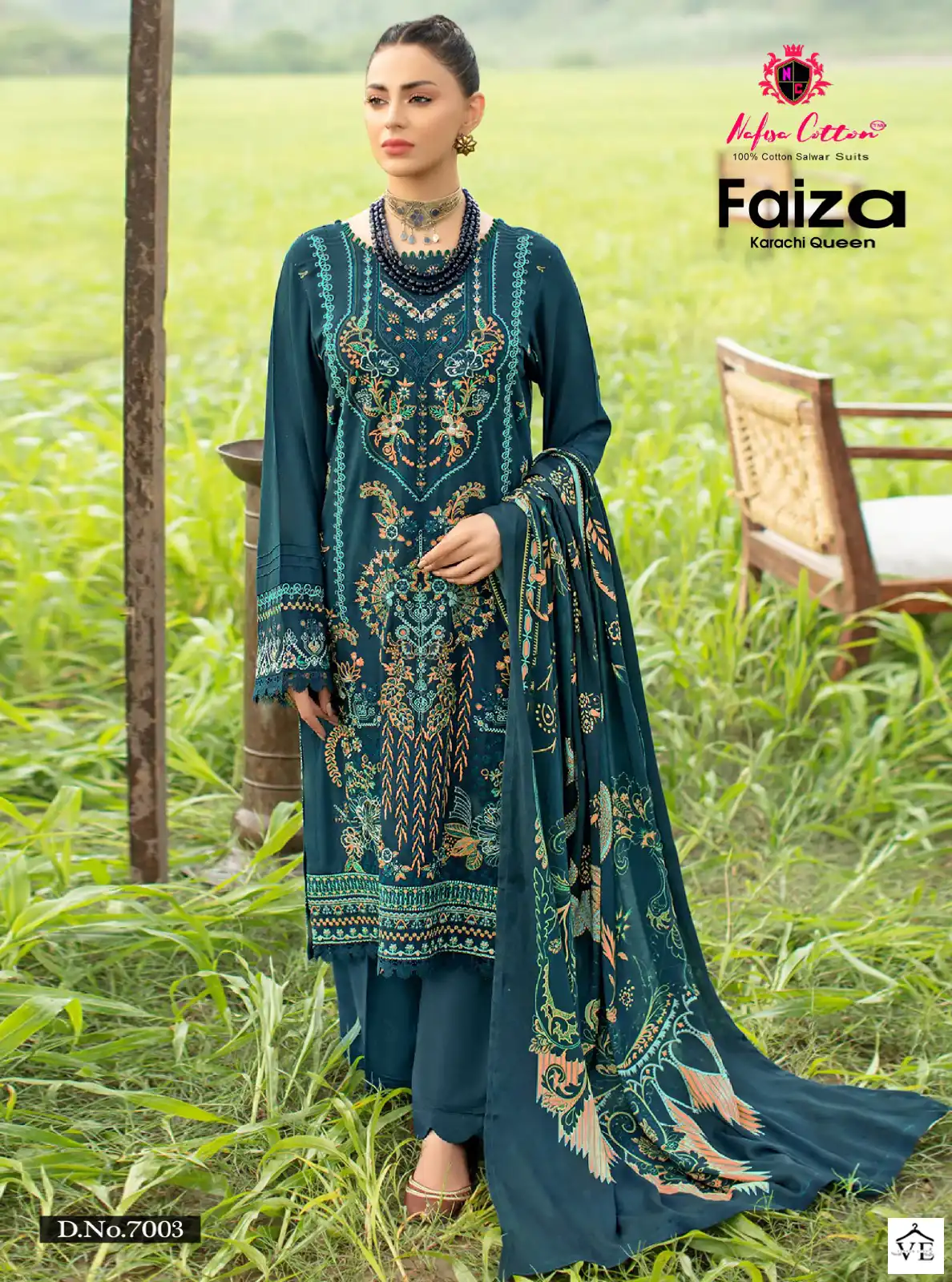 Nafisha Faiza Karachi Queen Vol 7 Cotton Wholesale Pakistani Suit Catalog — Wholesale Salwar Suits, MPA wholesale from Surat — view 1