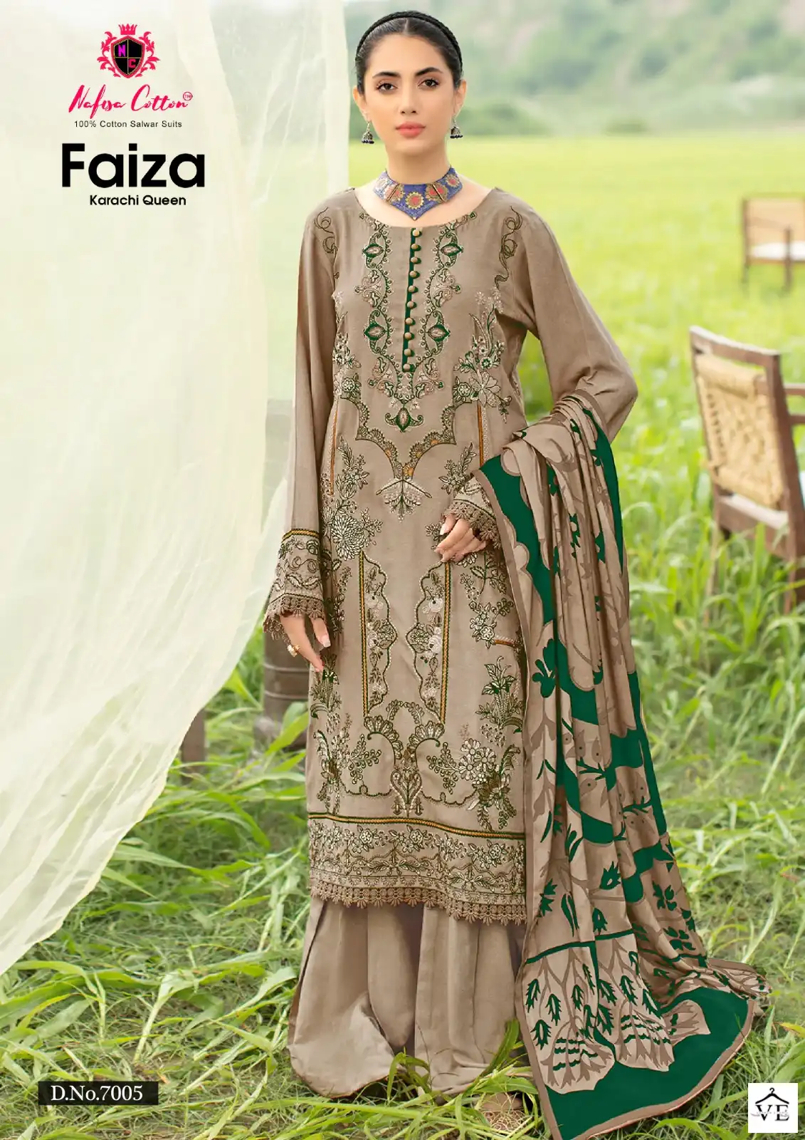 Nafisha Faiza Karachi Queen Vol 7 Cotton Wholesale Pakistani Suit Catalog — Wholesale Salwar Suits, MPA wholesale from Surat - Gallery Image 5