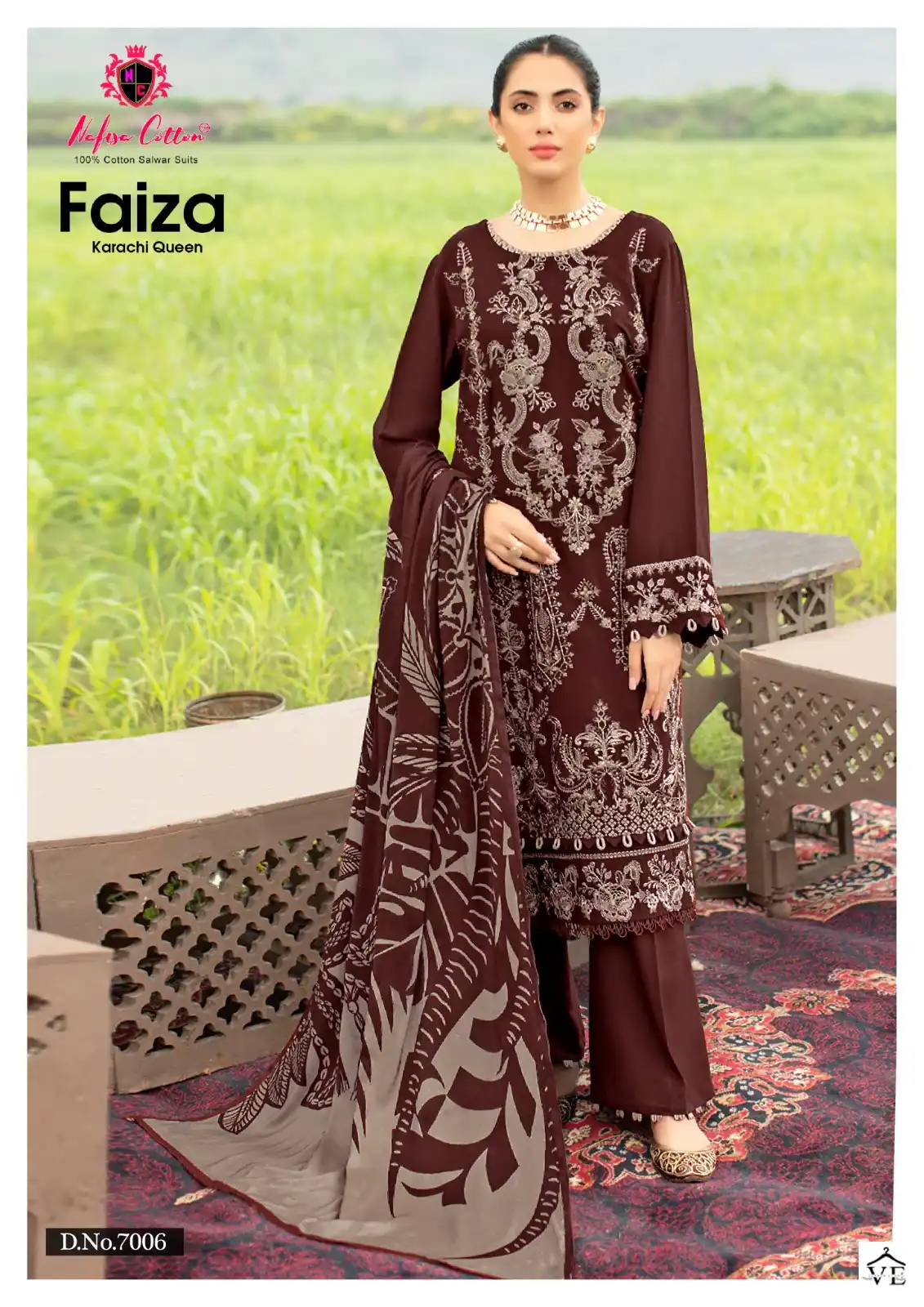 Nafisha Faiza Karachi Queen Vol 7 Cotton Wholesale Pakistani Suit Catalog — Wholesale Salwar Suits, MPA wholesale from Surat - Gallery Image 6